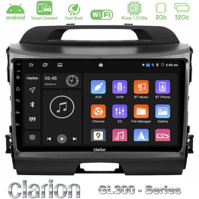 Clarion GL300 Series 4Core Android ClarionOS 2+32GB Kia Sportage Navigation Multimedia Tablet 9