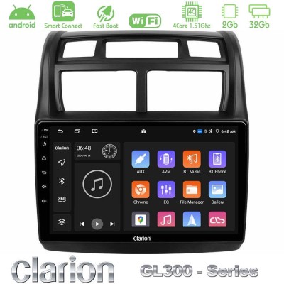 Clarion GL300 Series 4Core Android ClarionOS 2+32GB Kia Sportage 2008-2011 Navigation Multimedia Tablet 9