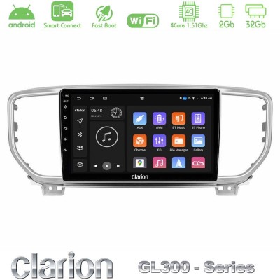 Clarion GL300 Series 4Core Android ClarionOS 2+32GB Kia Sportage 2018-2021 Navigation Multimedia Tablet 9