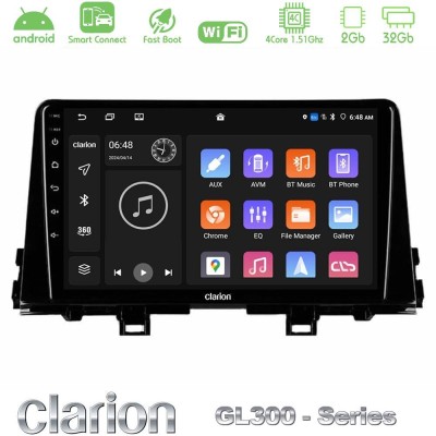Clarion GL300 Series 4Core Android ClarionOS 2+32GB Kia Picanto 2017-2021 Navigation Multimedia Tablet 9