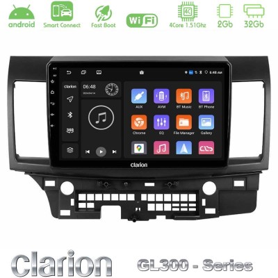 Clarion GL300 Series 4Core Android ClarionOS 2+32GB Mitsubishi Lancer 2008 – 2015 Navigation Multimedia Tablet 10