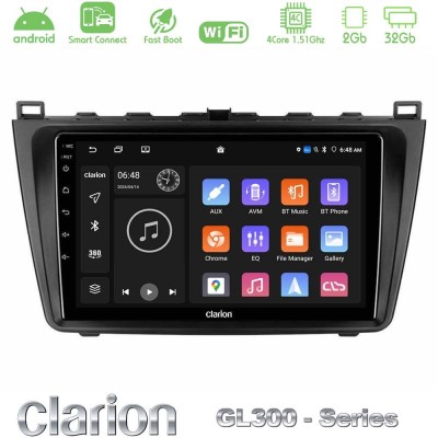 Clarion GL300 Series 4Core Android ClarionOS 2+32GB Mazda 6 2008-2012 Navigation Multimedia Tablet 9