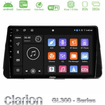 Clarion GL300 Series 4Core Android ClarionOS 2+32GB Nissan Micra K14 Navigation Multimedia Tablet 9