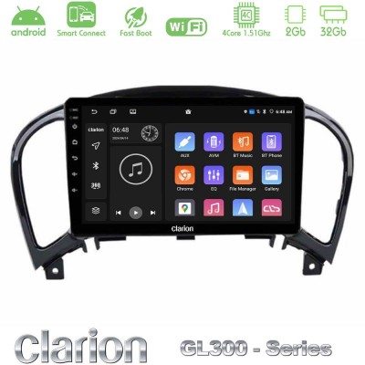 Clarion GL300 Series 4Core Android ClarionOS 2+32GB Nissan Juke Navigation Multimedia Tablet 9