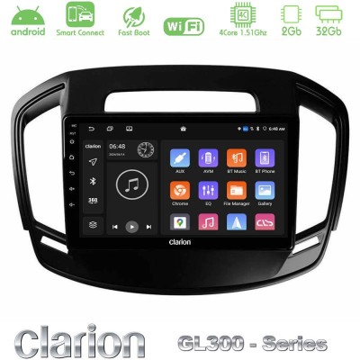 Clarion GL300 Series 4Core Android ClarionOS 2+32GB Opel Insignia 2014-2017 Navigation Multimedia Tablet 9