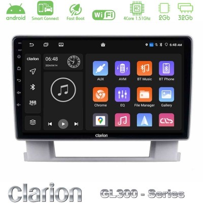 Clarion GL300 Series 4Core Android ClarionOS 2+32GB Opel Astra J 2010-2014 Navigation Multimedia Tablet 9
