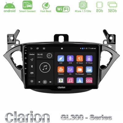 Clarion GL300 Series 4Core Android ClarionOS 2+32GB Opel Corsa E/Adam Navigation Multimedia Tablet 9