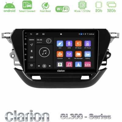 Clarion GL300 Series 4Core Android ClarionOS 2+32GB Opel Corsa F 2019-2023 Navigation Multimedia Tablet 9