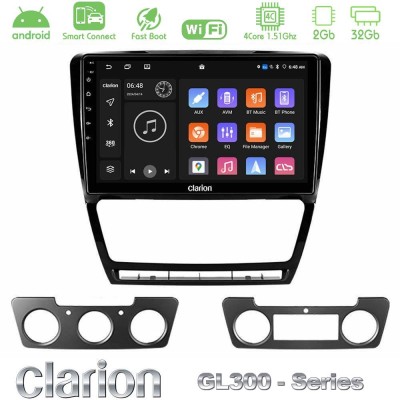 Clarion GL300 Series 4Core Android ClarionOS 2+32GB Skoda Octavia 5 Navigation Multimedia Tablet 10