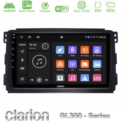 Clarion GL300 Series 4Core Android ClarionOS 2+32GB Smart 451 Navigation Multimedia Tablet 9