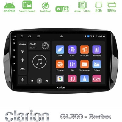 Clarion GL300 Series 4Core Android ClarionOS 2+32GB Smart 453 Navigation Multimedia Tablet 9