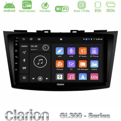 Clarion GL300 Series 4Core Android ClarionOS 2+32GB Suzuki Swift 2011-2016 Navigation Multimedia Tablet 9