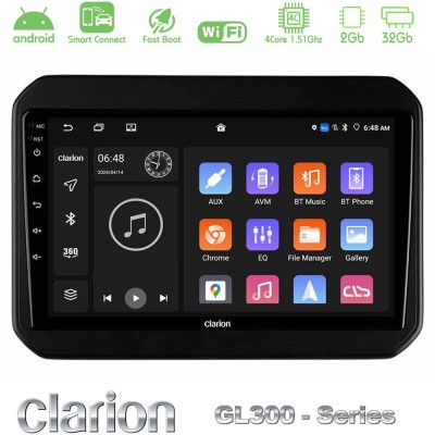 Clarion GL300 Series 4Core Android ClarionOS 2+32GB Suzuki Ignis Navigation Multimedia Tablet 9