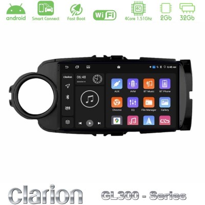 Clarion GL300 Series 4Core Android ClarionOS 2+32GB Toyota Yaris Navigation Multimedia Tablet 9