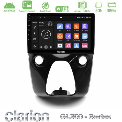 Clarion GL300 Series 4Core Android ClarionOS 2+32GB Toyota Aygo | Citroen C1 | Peugeot 108 Navigation Multimedia 10
