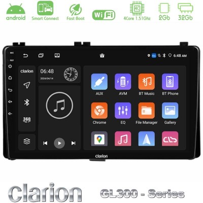 Clarion GL300 Series 4Core Android ClarionOS 2+32GB Toyota Corolla/Auris 2017-2019  Navigation Multimedia Tablet 9