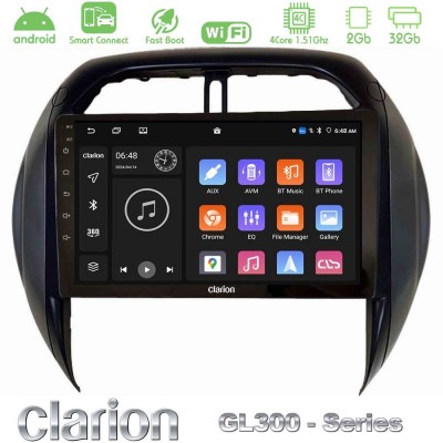 Clarion GL300 Series 4Core Android ClarionOS 2+32GB Toyota RAV4 2001-2005 (Auto A/C) Navigation Multimedia Tablet 9