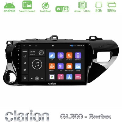 Clarion GL300 Series 4Core Android ClarionOS 2+32GB Toyota Hilux 2017-2021 Navigation Multimedia Tablet 10