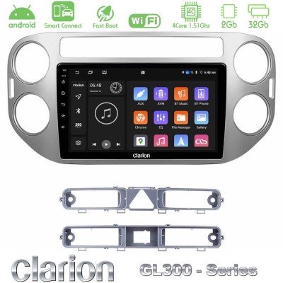 Clarion GL300 Series 4Core Android ClarionOS 2+32GB VW Tiguan Navigation Multimedia Tablet 9