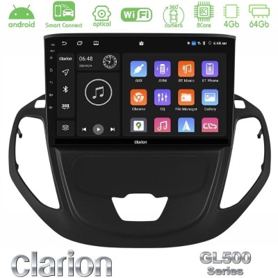 Clarion GL500 Series 8Core Android ClarionOS 4+64GB  Ford Courier 2015-2023 Navigation Multimedia Tablet 9