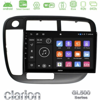 Clarion GL500 Series 8Core Android ClarionOS 4+64GB Honda Civic 1995-2001 Navigation Multimedia Tablet 9