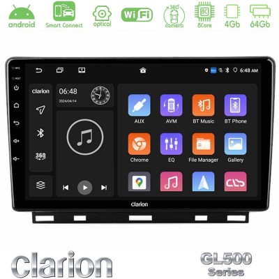Clarion GL500 Series 8Core Android ClarionOS 4+64GB  Renault Clio 5 2020-2024 Navigation Multimedia Tablet 9