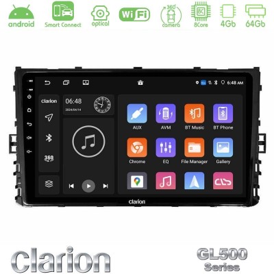 Clarion GL500 Series 8Core Android ClarionOS 4+64GB  VW MQB 2017-> Navigation Multimedia Tablet 9