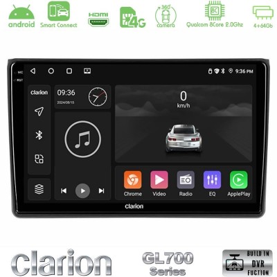 Clarion GL700 QUALCOMM Series 8Core Android ClarionOS 4+64GB Audi A4 B7 Navigation Multimedia Tablet 9
