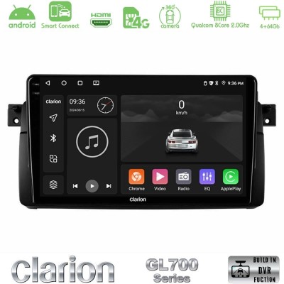 Clarion GL700 QUALCOMM Series 8Core Android ClarionOS 4+64GB BMW E46 Navigation Multimedia Tablet 9