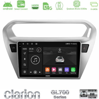 Clarion GL700 QUALCOMM Series 8Core Android ClarionOS 4+64GB Citroen C-Elysee / Peugeot 301 Navigation Multimedia Tablet 9