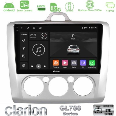 Clarion GL700 QUALCOMM Series 8Core Android ClarionOS 4+64GB Ford Focus Manual AC Navigation Multimedia Tablet 9
