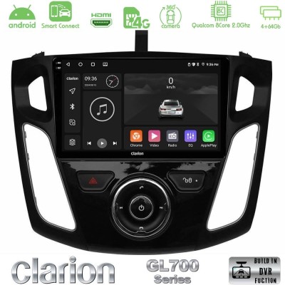 Clarion GL700 QUALCOMM Series 8Core Android ClarionOS 4+64GB Ford Focus 2012-2018 Navigation Multimedia Tablet 9