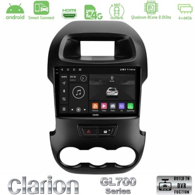 Clarion GL700 QUALCOMM Series 8Core Android ClarionOS 4+64GB Ford Ranger 2012-2016 Navigation Multimedia Tablet 9