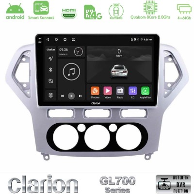 Clarion GL700 QUALCOMM Series 8Core Android ClarionOS 4+64GB Ford Mondeo 2007-2010 Manual A/C Navigation Multimedia Tablet 10