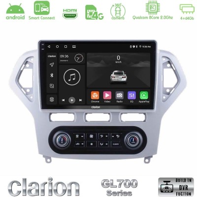 Clarion GL700 QUALCOMM Series 8Core Android ClarionOS 4+64GB Ford Mondeo 2007-2011 (Auto A/C) Navigation Multimedia Tablet 10