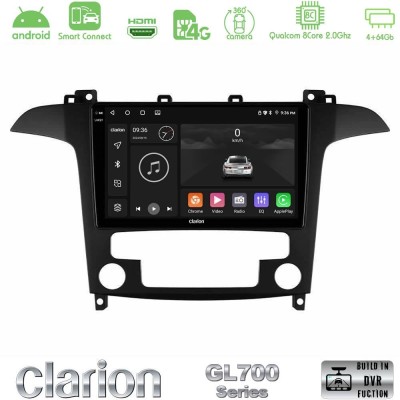 Clarion GL700 QUALCOMM Series 8Core Android ClarionOS 4+64GB Ford S-Max 2006-2012 Navigation Multimedia Tablet 9