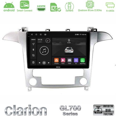 Clarion GL700 QUALCOMM Series Ford S-Max 2006-2012 8Core Android ClarionOS 4+64GB Navigation Multimedia Tablet 9