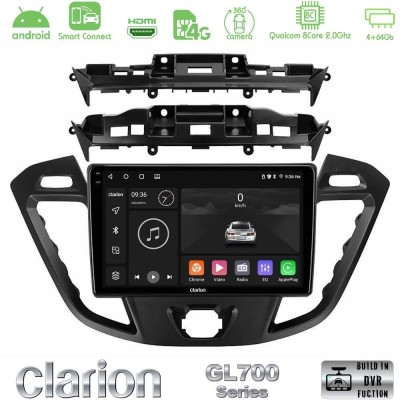 Clarion GL700 QUALCOMM Series 8Core Android ClarionOS 4+64GB Ford Transit Custom/Tourneo Custom Navigation Multimedia Tablet 9