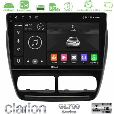 Clarion GL700 QUALCOMM Series 8Core Android ClarionOS 4+64GB Fiat Doblo / Opel Combo 2010-2014 Navigation Multimedia Tablet 9