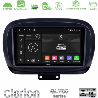Clarion GL700 QUALCOMM Series 8Core Android ClarionOS 4+64GB Fiat 500X Navigation Multimedia Tablet 9