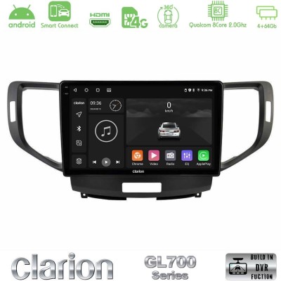 Clarion GL700 QUALCOMM Series 8Core Android ClarionOS 4+64GB Honda Accord 2008-2015 Navigation Multimedia Tablet 9