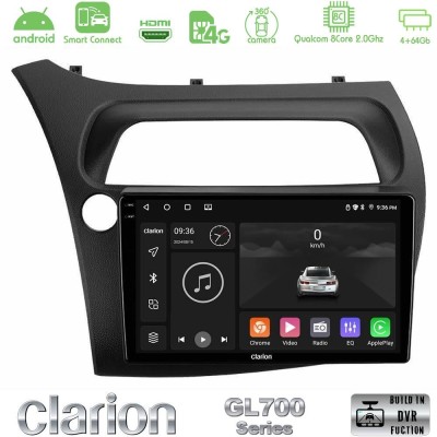 Clarion GL700 QUALCOMM Series 8Core Android ClarionOS 4+64GB Honda CiviC Hatchback 2006-2011 Navigation Multimedia Tablet 9