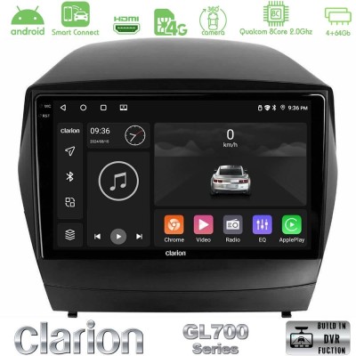 Clarion GL700 QUALCOMM Series 8Core Android ClarionOS 4+64GB Hyundai IX35 Auto A/C Navigation Multimedia Tablet 9