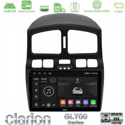 Clarion GL700 QUALCOMM Series 8Core Android ClarionOS 4+64GB Hyundai Santa Fe 2000-2006 Navigation Multimedia Tablet 9