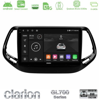 Clarion GL700 QUALCOMM Series 8Core Android ClarionOS 4+64GB Jeep Compass 2017> Navigation Multimedia Tablet 10