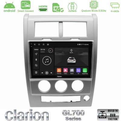 Clarion GL700 QUALCOMM Series 8Core Android ClarionOS 4+64GB Jeep Cherokee (KK) 2008-2012 Navigation Multimedia Tablet 10