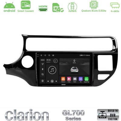 Clarion GL700 QUALCOMM Series 8Core Android ClarionOS 4+64GB Kia Rio 2015-2017 Navigation Multimedia Tablet 9