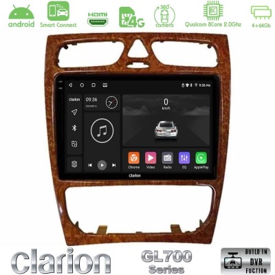 Clarion GL700 QUALCOMM Series 8Core Android ClarionOS 4+64GB Mercedes C Class (W203) Navigation Multimedia Tablet 9