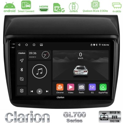 Clarion GL700 QUALCOMM Series 8Core Android ClarionOS 4+64GB Mitsubishi L200 Navigation Multimedia Tablet 9