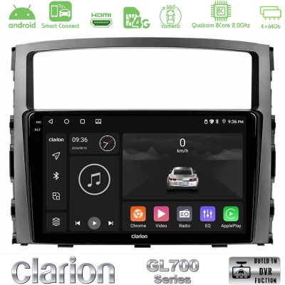Clarion GL700 QUALCOMM Series 8Core Android ClarionOS 4+64GB Mitsubishi Pajero 2008-2009 Navigation Multimedia Tablet 9